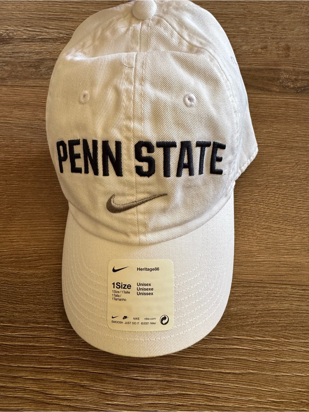 Nike Penn State Heritage86 Adjustable Hat White NWT